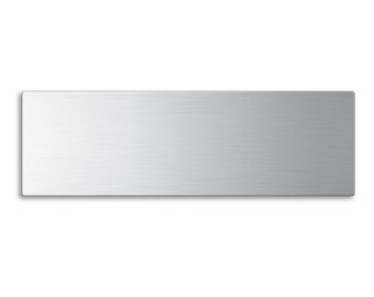 Stainless steel rectangle made of matt brushed stainless steel, blank, 255 x 80 mm, with rounded corners