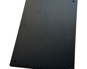 Board / base made of beech wood, painted black, 27 x 18 cm, with 4 holes in the corners