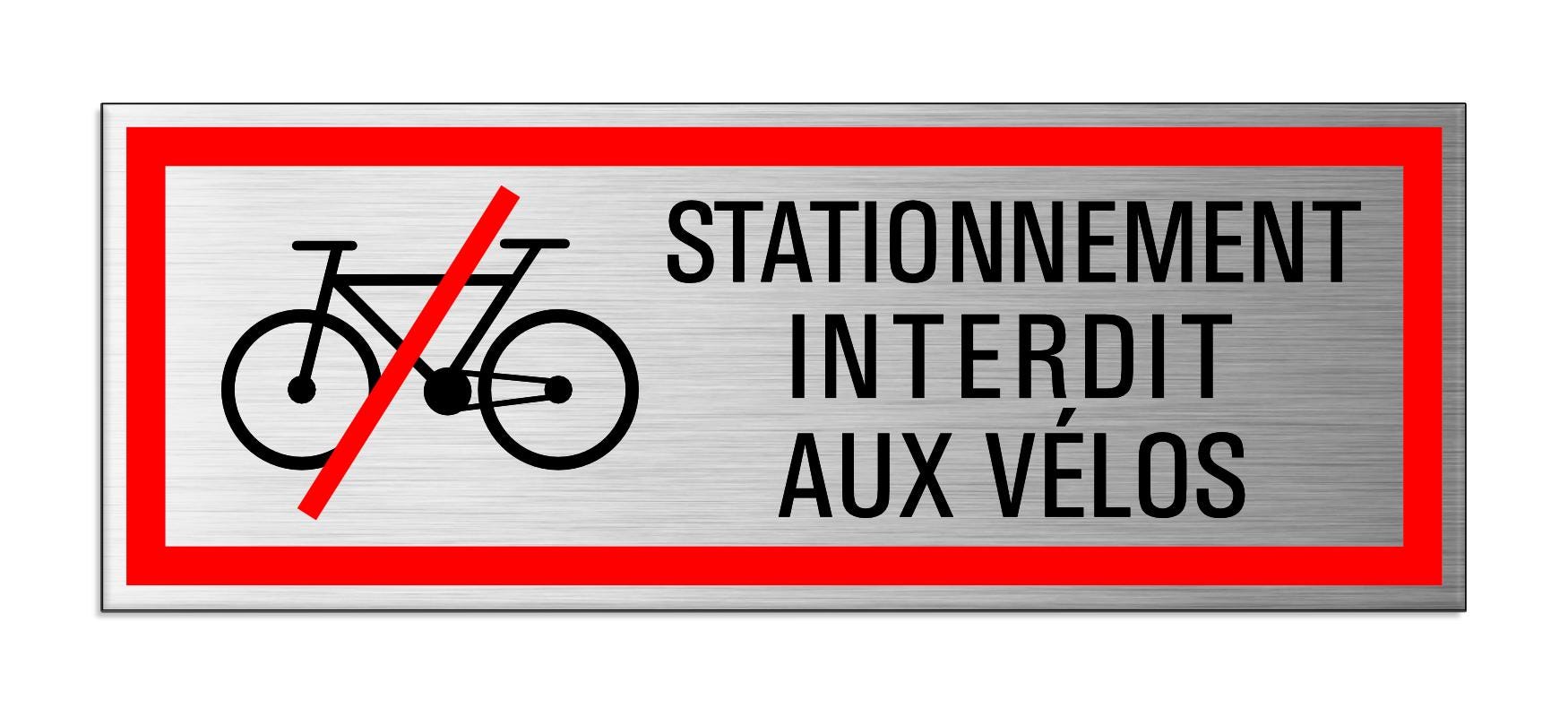 Targa 'Non Parcheggiare Biciclette' In Alluminio 175x65 Mm Con 2 Fori