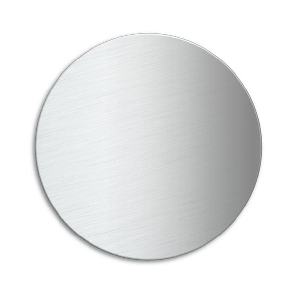 Matt brushed stainless steel disc, 60, 75, 100, 130 or 200 mm in diameter