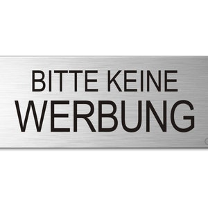 Letterbox sign Please no advertising 60 x 25 mm made of aluminum image 1