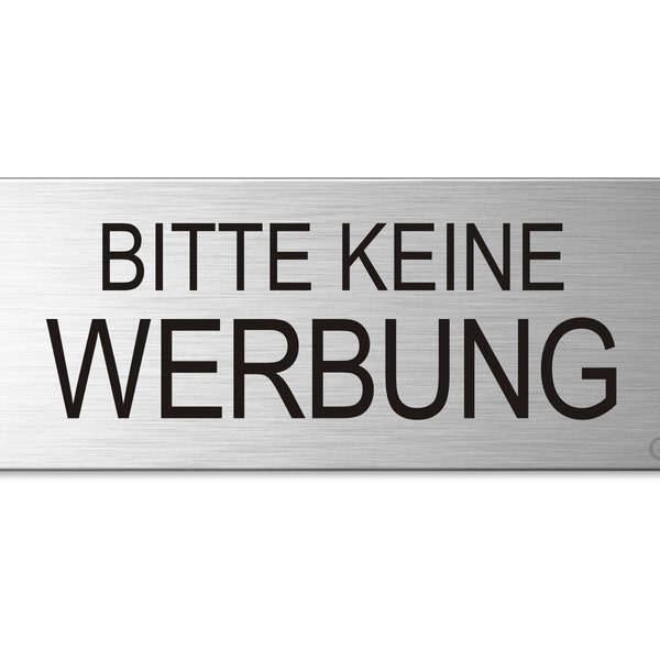 Briefkastenschild "Bitte keine Werbung" 60 x 25 mm aus Aluminium