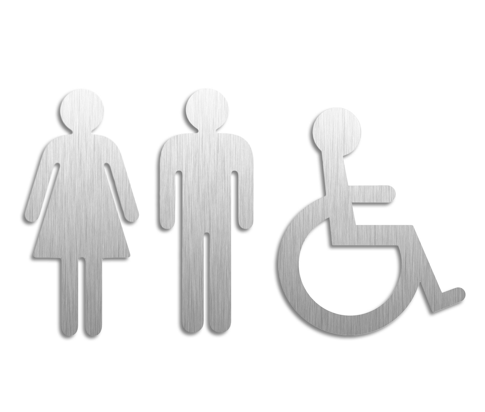 Behinderten-WC Schild Aus Poliertem Messing – Edelstahl-Schild Mit Rollstuhl-Piktogramm, 76 Mm