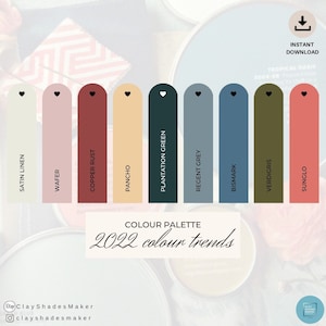 FIMO - 2022 Trends - 9 Colour Recipe Palette /Polymer Clay / Clay Mixing Recipe/ Colour Recipe/ Clay Recipe/ Color Mixing
