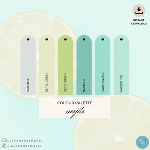 FIMO - Mojito - 6 Colour Recipe Palette /Polymer Clay/ Clay Mixing Recipe/ Colour Recipe/ Clay Recipe/ Color Mixing