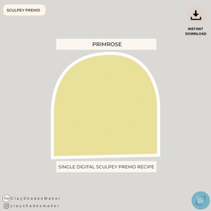 Primrose - Single Sculpey PREMO Clay Rezept/ Polymer/ Clay Mixing Recipe/ Color Recipe/ Color Mixing/ Digital Color/ Ostern/ Gelb