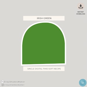 Può includere: Una ricetta digitale per un solo colore di pasta Fimo, chiamata "Irish Green". La ricetta è per una pasta Fimo morbida.