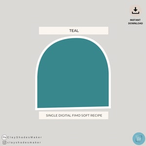 May include: Teal single digital Fimo soft recipe. Instant download.