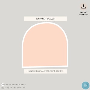 Puede incluir: Descarga digital de una receta de arcilla Fimo para un color melocotón llamado Cayman Peach.