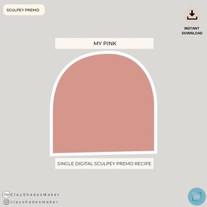 My Pink - Single Sculpey PREMO Clay Rezept/ Polymer/ Clay Mixing Recipe/ Color Recipe/ Color Mixing/ Digital Color/Pink
