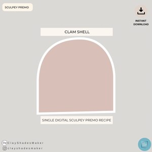 Clam Shell - Single Sculpey PREMO Clay Recipe/ Polymer/ Clay Mixing Recipe/ Colour Recipe/ Color Mixing/ Digital Colour/Pink