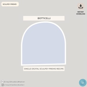 Botticelli - Single Sculpey PREMO Clay Recipe/ Polymer/ Clay Mixing Recipe/ Colour Recipe/ Color Mixing/ Digital Colour/Pastels