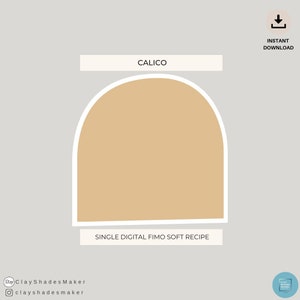 Calico - Single FIMO Clay Recipe/ Polymer Clay/ Clay Mixing Recipe/ Colour Recipe/ Christmas Recipe/ Color Mixing/ Digital Colour/ Beige