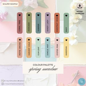 Sculpey Soufflé Spring Meadow Palette - 12 Clay Mixing Recipes (Digital Download)