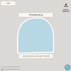 Powder Blue - Single FIMO Clay Rezept/ Polymer Clay/ Clay Mixing Recipe/ Color Recipe/ Summer/ Color Mixing/ Digital Color/ Bright