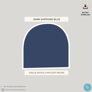 Pode incluir: Uma receita digital para uma cor de argila Fimo azul safira escura. A receita é para uma única cor e está disponível para download instantâneo.