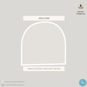 Könnte beinhalten: Ein digitales Rezept für eine Fimo-Tonfarbe namens "Abalone". Das Rezept ist ein einzelner digitaler Download.