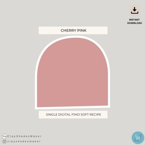 Puede incluir: Una receta digital para una arcilla Fimo suave de color rosa cereza. La receta está disponible para descarga instantánea.