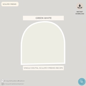 Green White - Single Sculpey PREMO Clay Recipe/ Polymer/ Clay Mixing Recipe/ Colour Recipe/ Color Mixing/ Digital Colour/Pastel Green