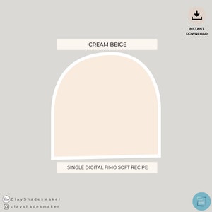 Op de afbeelding: Digitale download voor een recept voor crèmekleurige Fimo-zachte klei. Het recept is voor één kleur en is direct te downloaden.