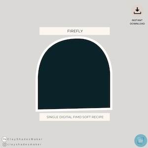 Puede incluir: Receta digital para un color de arcilla Fimo azul oscuro llamado "Firefly".