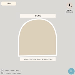 Bone - Single FIMO Clay Rezept/ Polymer Clay/ Clay Mixing Recipe/ Color Recipe/ Neutral/ Color Mixing/ Digital Color