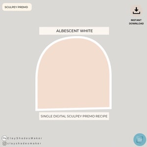 Albescent White - Single Sculpey PREMO Clay Recipe/ Polymer/ Clay Mixing Recipe/ Colour Recipe/ Color Mixing/ Digital Colour/Pink