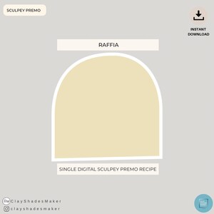 Raffia - Single Sculpey PREMO Clay Recipe/ Polymer/ Clay Mixing Recipe/ Colour Recipe/ Color Mixing/ Digital Colour/Pastels