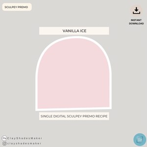 Vanilla Ice - Single Sculpey PREMO Clay Recipe/ Polymer/ Clay Mixing Recipe/ Colour Recipe/ Color Mixing/ Digital Colour/Pink Pastel