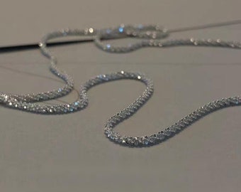 friendship gift sparkle necklace 925 sterling silver necklace shinning sparkling necklace chain Minimalist necklace sparkle necklace