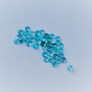 Original Brazilian Paraiba Tourmaline Melee / Calibrated Round 1.4 mm / Neon Blue / Batalha Mine, Brazil / for halo or custom design.
