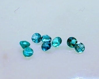Original Brazilian Paraiba Tourmaline Melee / Calibrated Round 1.3 mm / Neon Blue / Batalha Mine, Brazil / for halo or custom design.
