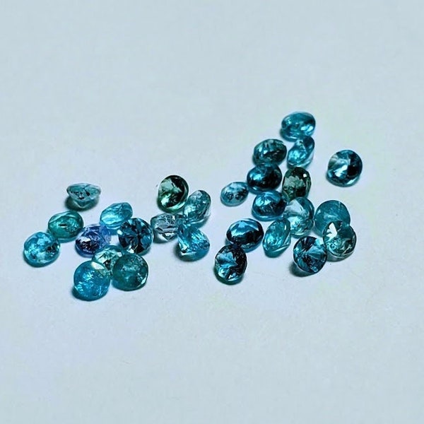 Paraiba Tourmaline Melee / Calibrated  Round Cut 1.2 mm Diameter / Neon Blue / Batalha Mine, Brazil / for halo or custom design.