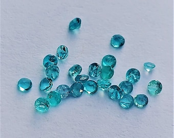 Original Brazilian Paraiba Tourmaline Melee / Calibrated Round 1.7 mm / Neon Blue / Batalha Mine, Brazil / for halo or custom design.
