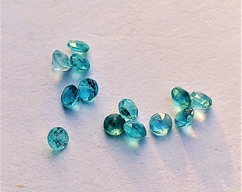 Original Brazilian Paraiba Tourmaline Melee / Calibrated Round 1.9 mm / Neon Blue / Batalha Mine, Brazil / for halo or custom design.