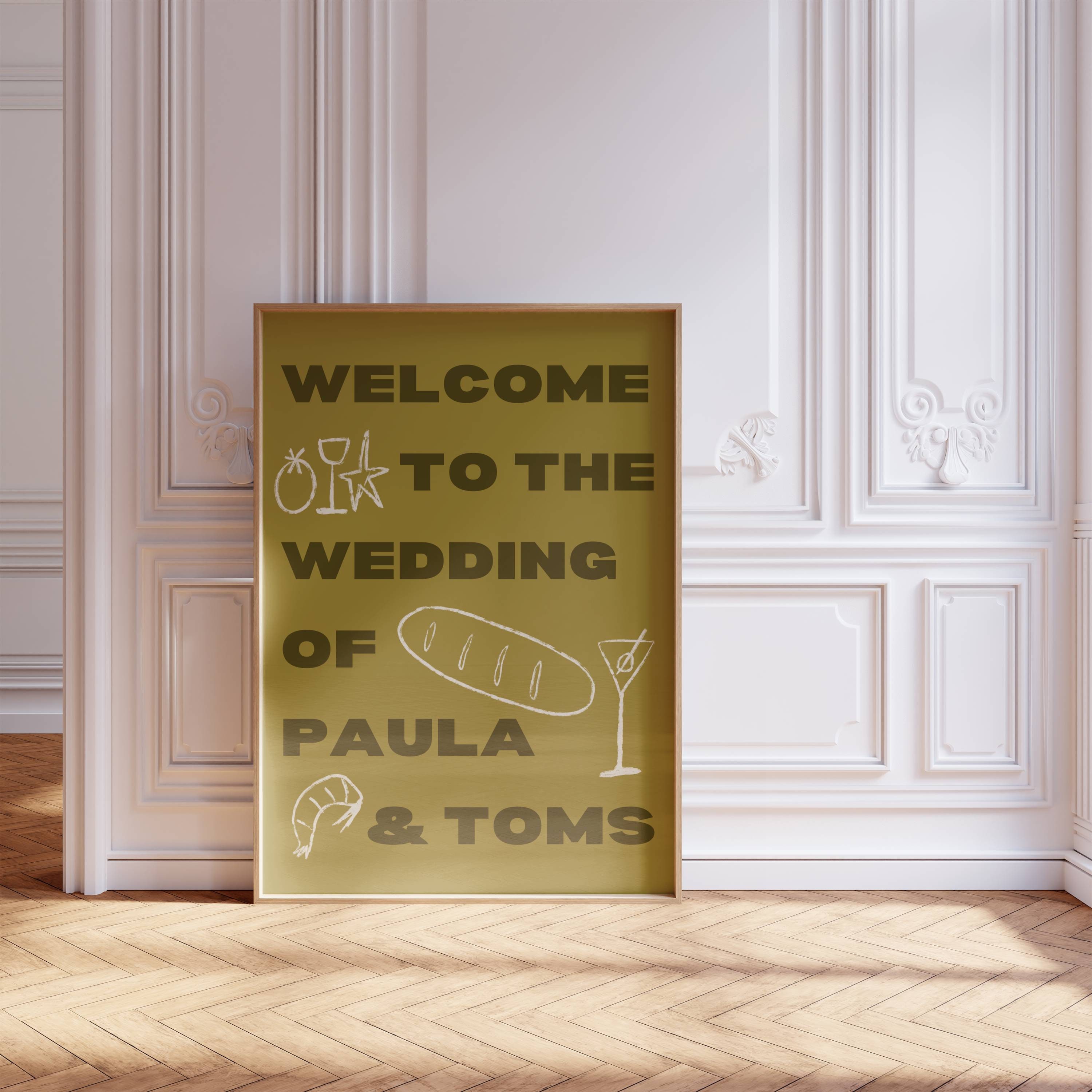 Modern Scribble Wedding Welcome Sign | on the Day Stationery | Hand ...