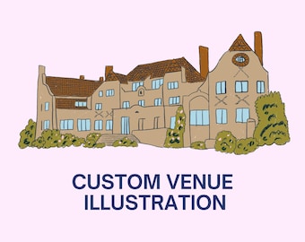 Custom Venue Drawing | Wedding Hand Drawn Housewarming Gift for Wedding Favor | Personalized Home Drawing | Unique Gift Venue Gift Matchbook