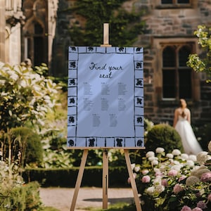 Tischbestuhlung Hochzeitsschild | Handgeschriebenes Briefpapier | Am Tag der Hochzeit benutzerdefinierte schrulligen Schild | Bunte Hochzeit | Moderne Hochzeitseinladung