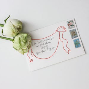 Sobres de invitación de boda con forma de paloma / Papelería digital para bodas / Diseño de sobre de boda con forma de paloma del amor / Ilustración dibujada a mano