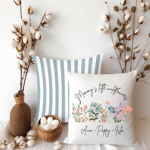 Custom Floral Throw Pillow for Mom | Custom Mothers Day Pillow | Custom Gift with Kids Names | Throw Pillow for Mom | Floral Gift for Mom