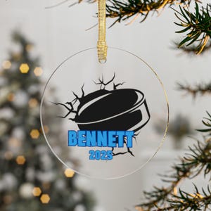 Hockeyspieler Acrylverzierungen, Hockey-Weihnachtsverzierung, Sportfan-Urlaubsdekor, Hockey-Liebhaber-Geschenk, Teamgeist-Wohnkultur