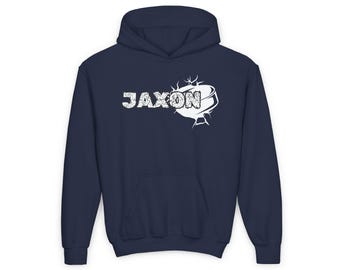 Kinder Hockey Hoodie mit Name und Nummer - Personalisiertes Team Sweatshirt, Jugend Sport Hoodie, Team Spirit Bekleidung, Hockeyspieler Geschenk