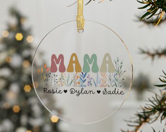 Custom Ornament for Mom | Christmas Gift Idea for Mom | Mama with Kids Ornament | Christmas Idea for Mom | Mom and Kids Ornament