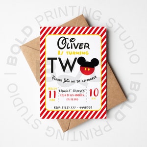 Mickey Mouse Invitation, Digital Birthday Invite, Mickey Mouse Birthday, Oh Twodles Invite, Birthday Invitation, Printable Invite