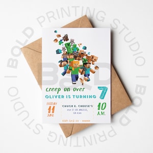 Minecrafter Birthday Invitation, Minecrafter Kids Birthday Invite, Minecrafter Birthday Invite, Printable Invite