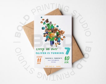 Minecrafter Birthday Invitation, Minecrafter Kids Birthday Invite, Minecrafter Birthday Invite, Printable Invite