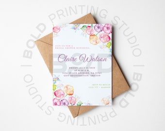 Florale Shower Einladung, Braut Shower Einladung, Floral Shower Einladung, druckbare Dusch einladung