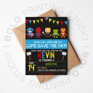 Superhero Invitation, Superhero Party, Superhero Printable, Superhero Birthday Invitation, Super Hero Invites, Printable Invite