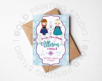Frozen Invitation, Frozen Digital Birthday party Invitation, Girl Birthday, Frozen Party, Frozen Birthday, Printable Invite