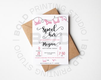 Lingerie Bachelorette Party Invitation, Bachelorette Party Invite, Lingerie Shower, Printable Bachelorette Invitation